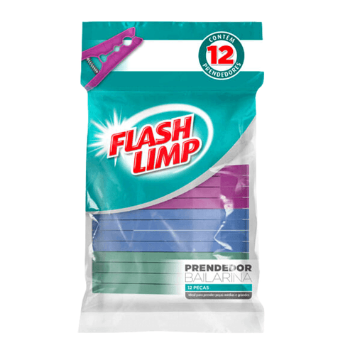 Prendedor de Roupas Bailarina 12 Peças LAV6865 Flash Limp