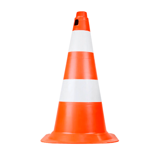 Cone de Sinalização Laranja/ Branco 75cm Plastcor