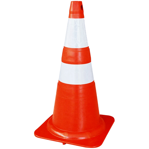 Cone de Sinalização Faixa Refletiva Soldada 75cm Plastcor