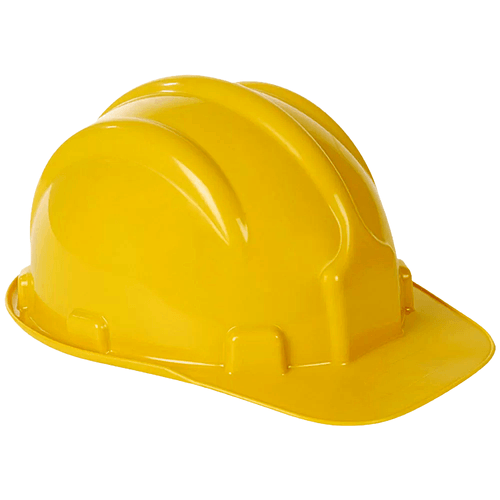 Capacete de Segurança PLT Amarelo Com Aba Frontal e Carneira Plastcor