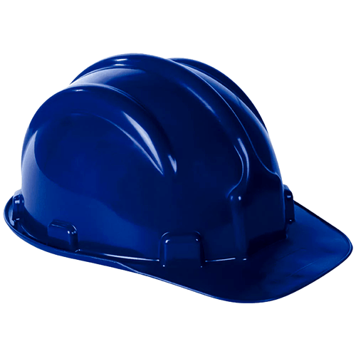 Capacete de Segurança PLT Azul Escuro Com Aba Frontal e Carneira Plastcor