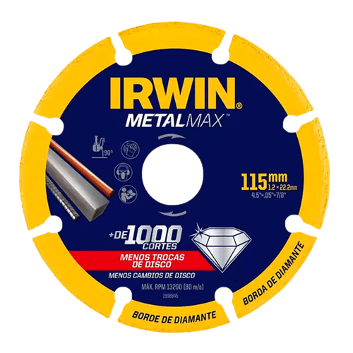 Disco Diamantado Para Metal 180mm x 22.23 Metalmax 1998846 Irwin