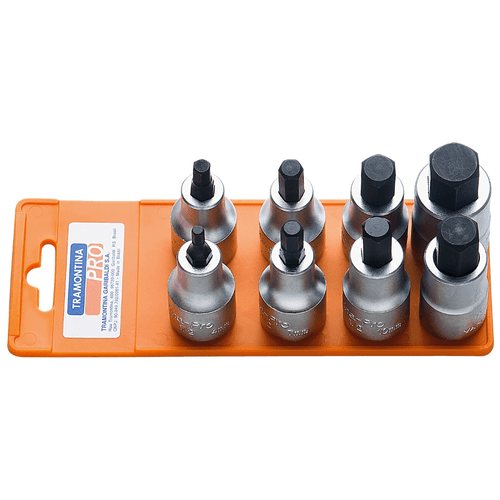 Jogo de Soquete Hexagonal 8 Peças 4 a 17mm 44845/508 Tramontina Pro