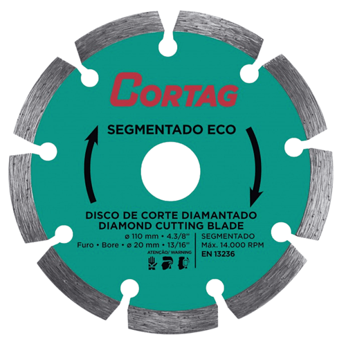 Disco Diamantado Segmentado Eco 110 x 20mm 61699 Cortag