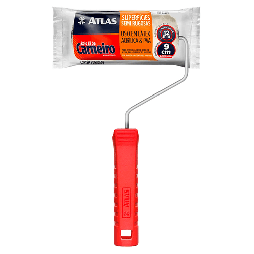 Rolo de Lã Natural Para Pintura Com Garfo 9cm 328/9 Atlas