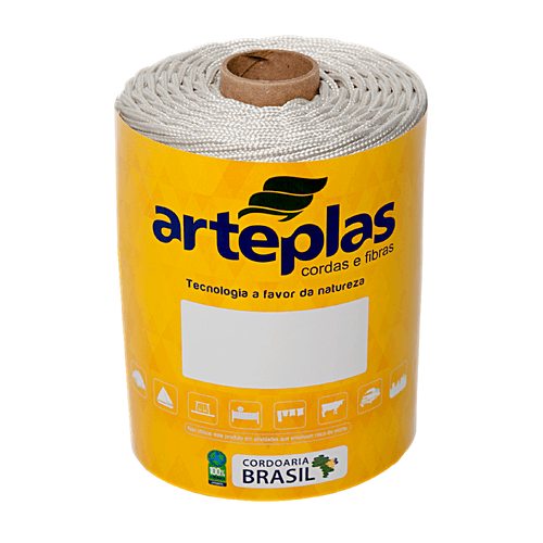 Corda Trançada PET Branca 6mm x 150m 10720044 Arteplas