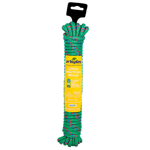 Corda Poliéster Trançada 8mm x 30m Cores Sortidas 11213537 Arteplas
