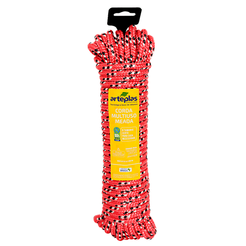 Corda Poliéster Trançada 10mm x 20m Cores Sortidas 11213553 Arteplas