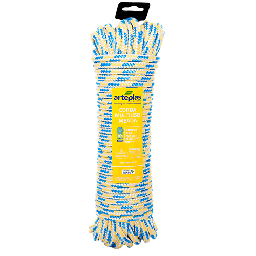 Corda Poliéster Trançada 10mm x 30m Cores Sortidas 11232965 Arteplas