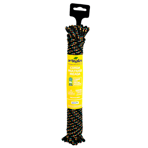Corda Poliéster Trançada 6mm x 15m Cores Sortidas 11207871 Arteplas