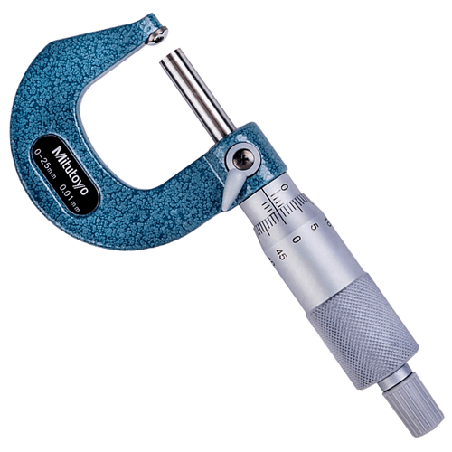 Micrômetro Externo 0-25mm 0,01mm Batente Esférico Mitutoyo - 115-115