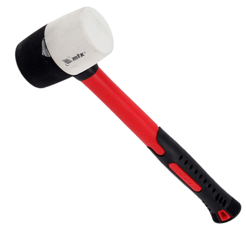 Martelo de Borracha 225g 50mm C/ Cabo de Fibra Preto e Branco 111709 MTX