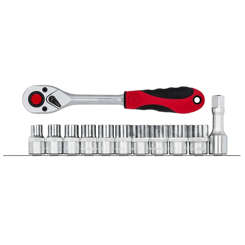 Jogo Soquete Sextavado 1/2 Pol. 12 Peças 10-19mm R69008012 Gedore