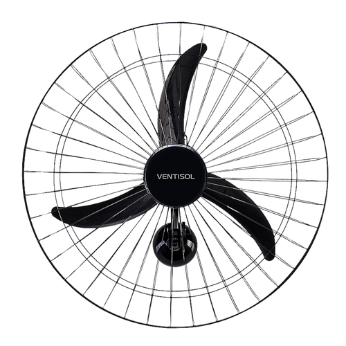 Ventilador Oscilante de Parede 3 Pás 60cm Premium Preto Bivolt Ventisol