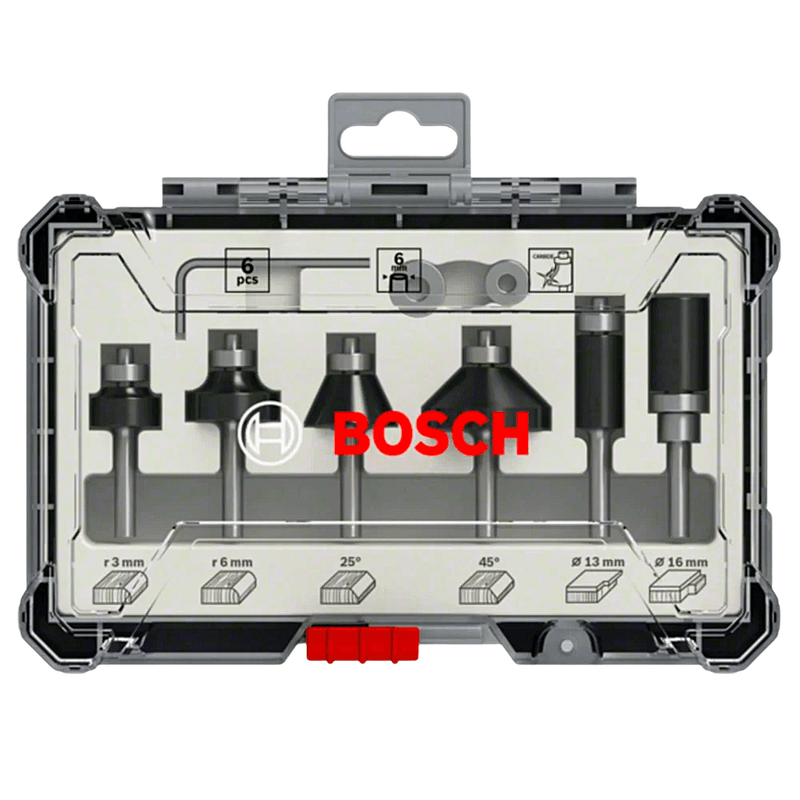 Jogo de Fresa Acabamento Haste 6mm Com 6 Peças Bosch