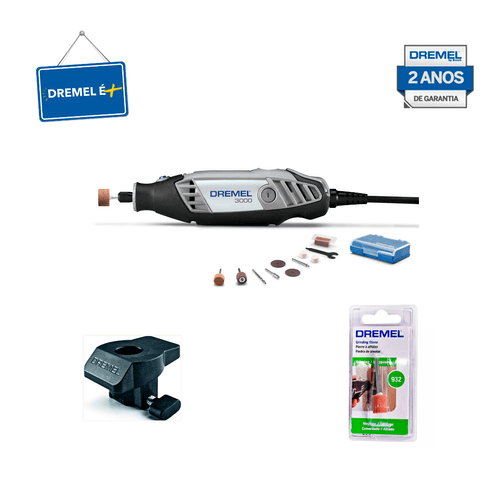 Dremel 3000 2 em 1 Micro Retífica + Afiador + Ponta Para Afiar
