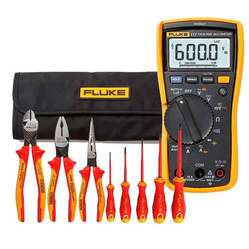Multímetro Digital 117 + Conjunto de Ferramentas VDE Isoladas 1000V Fluke-IB117K
