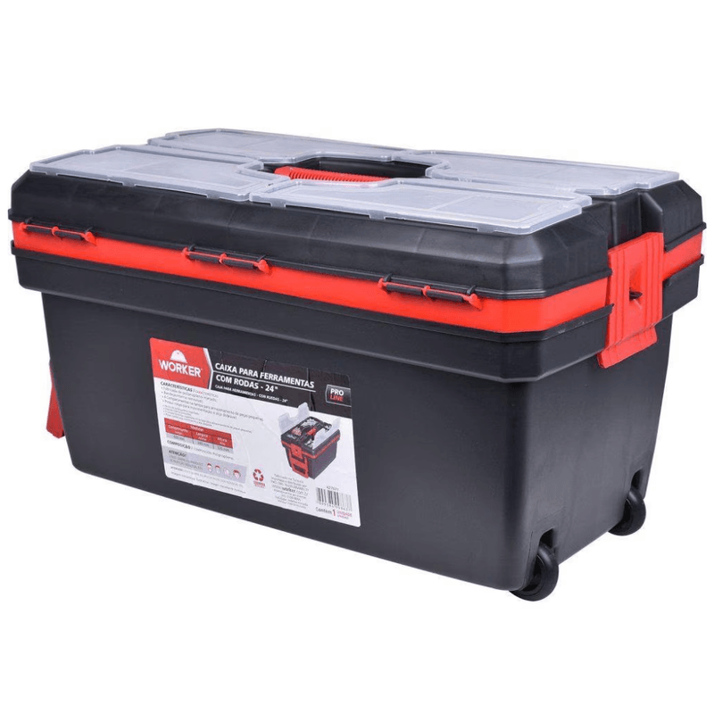 Caixa Plástica Para Ferramentas Com Rodas 24" 427071 Worker