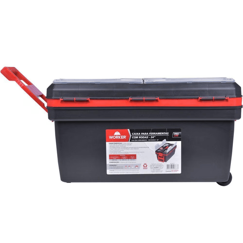 Caixa Plástica Para Ferramentas Com Rodas 24" 427071 Worker