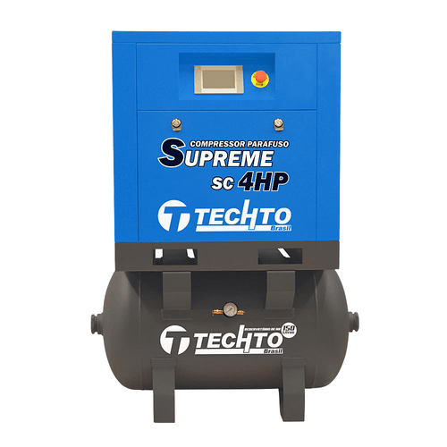 Compressor Parafuso Reservatório 150L 4Hp 220V Monofásico Supreme SD Techto