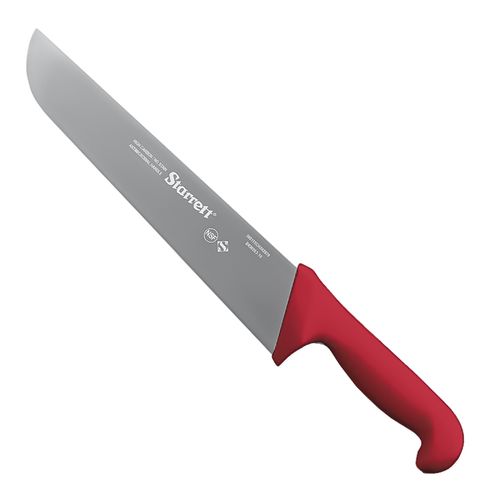 Faca Profissional Para Carne Inox 10 Pol Lamina Reta Larga de Cabo Vermelho KBKR203-10 Starrett