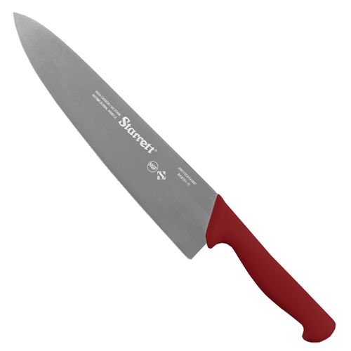 Faca Profissional Para Carne Inox 10 Pol  Lamina Triangular Larga de Cabo Vermelho KBKR301-10 Starrett