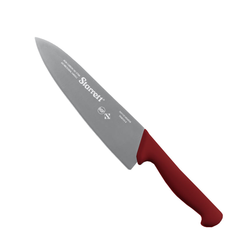 Faca-Profissional-Para-Carne-Inox-8-Pol-Lamina-Triangular-Larga-de-Cabo-Vermelho-KBKR301-8-Starrett