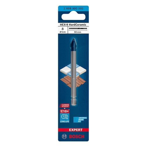 Broca para porcelanato EXPERT HEX-9 Hard Ceramic 8x90mm Bosch