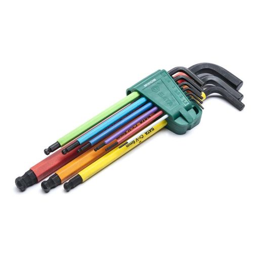 Jogo Chave Hexagonal Longa Color Hexagonal/Abaulado 9pc Mm ST09101CHBSJ Sata