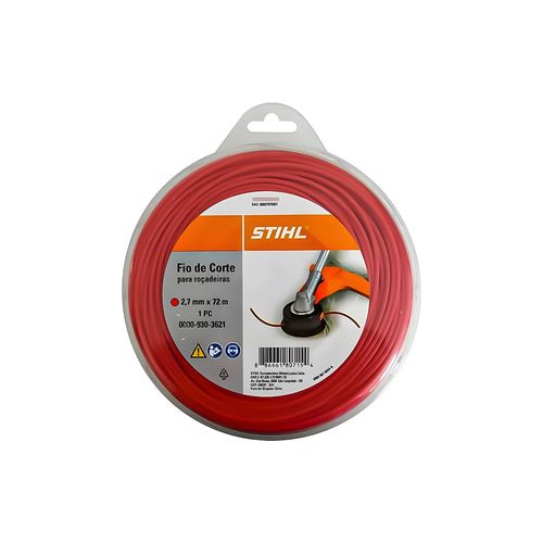 Pacote Fio De Nylon 2.7mm X 72.0m Vermelho 0000 930 2306 0000-930-3621 Stihl