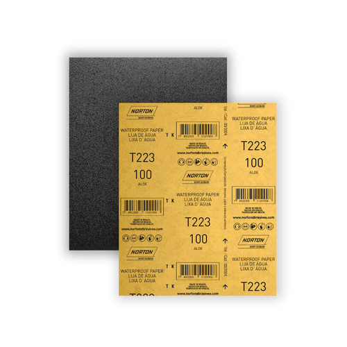 Folha de Lixa Água G100 225 x 275mm T223 Norton