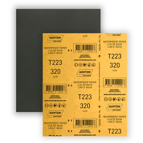 Folha de Lixa Água G320 225 x 275mm T223 Norton