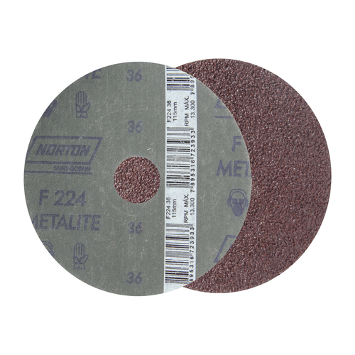 Disco de Lixa de Fibra Metalite 115 x 22mm G36 F224 Norton