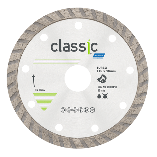 Disco de Corte Diamantado 110 x 20mm Turbo Classic 70184693466 Norton
