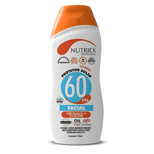 Protetor Solar Facial FPS 60 120 ML Nutriex