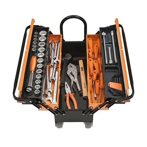 Caixa Sanfonada de Metal para Ferramentas 5 Gavetas com 60 Ferramentas Cargobox  44952/660 Tramontina Pro