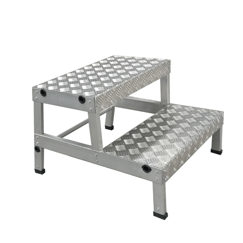 Escada Tipo Banqueta de Alumínio Industrial 2 Degraus 1.00M BANPRO 500 Escaleve