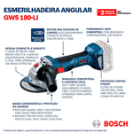 Esmerilhadeira-Bosch-a-Bateria-GWS-180-LI-18V-Motor-sem-Escovas-de-Carvao-com-2-baterias-4.0Ah-e-Carregador-18V