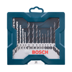 Jogo-Brocas-Alvenaria-Metal-Madeira-Bosch-Mini-X-Line-15-pecas