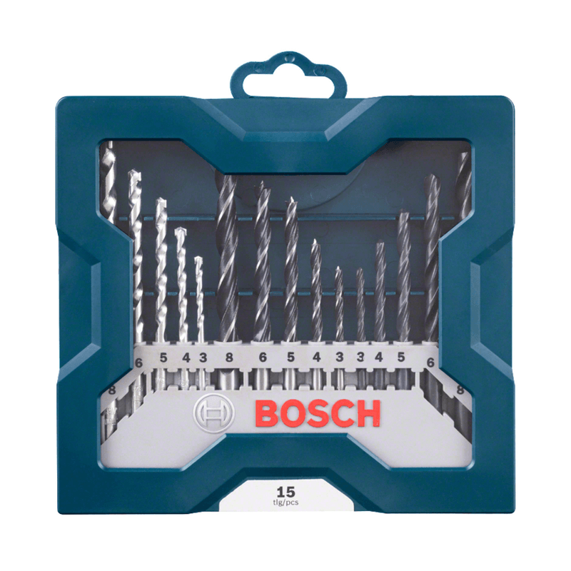 Jogo-Brocas-Alvenaria-Metal-Madeira-Bosch-Mini-X-Line-15-pecas