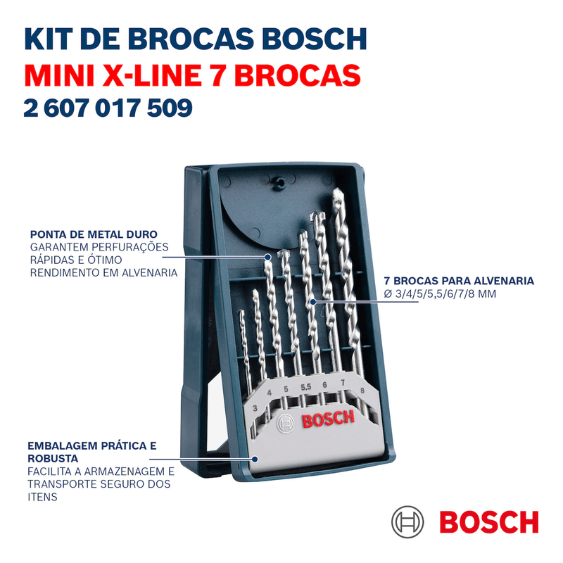 Jogo-de-Brocas-Para-Alvenaria-3-a-8mm-7-Pecas-Mini-X-Line-Bosch