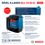 Nivel-a-Laser-Verde-12M-Suporte-Giratorio-GLL-12-22-G-Bosch