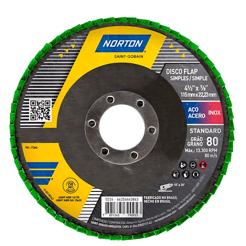 Disco Flap 115MM 80 Fibra Standard R244 66254443863 Norton