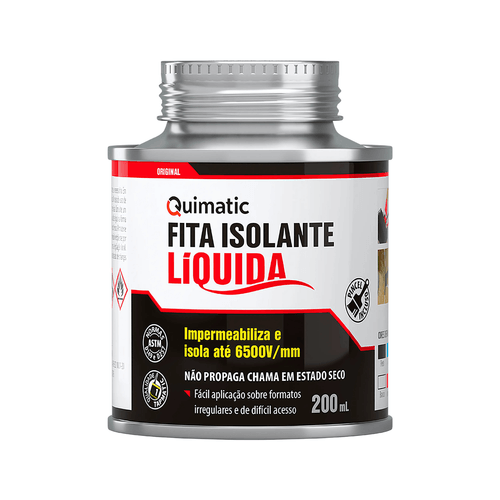Fita Isolante Líquida Quimatic Preta 200 mL Tapmatic