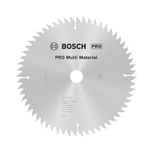 Disco de serra circular Bosch PRO Multi Material 184mm, 60d