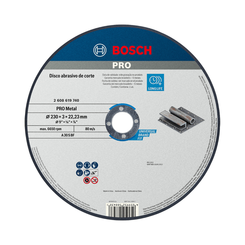 Disco de corte Bosch PRO Metal 230x3,0mm Reto