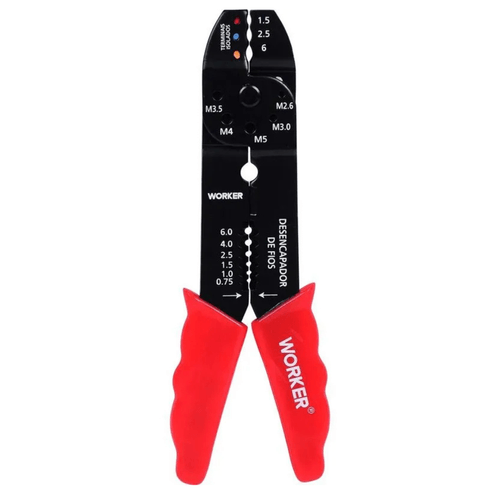Alicate Desencapador e Crimpador 10" 0.5 A 5.0mm2 343390 Worker