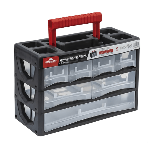 Organizador De Plástico Com 7 Gavetas 315 X 140 X 210mm 940739 Worker