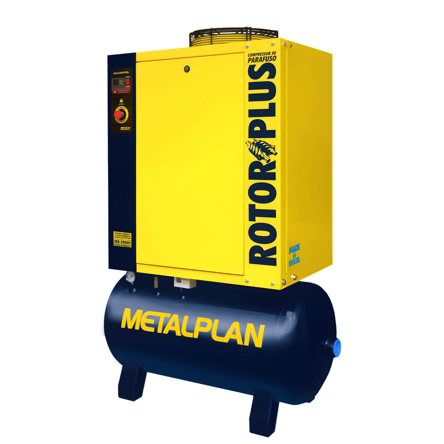 Compressor Parafuso Rotor Plus 10 HP 9BAR 220V 97 Litros Metalplan