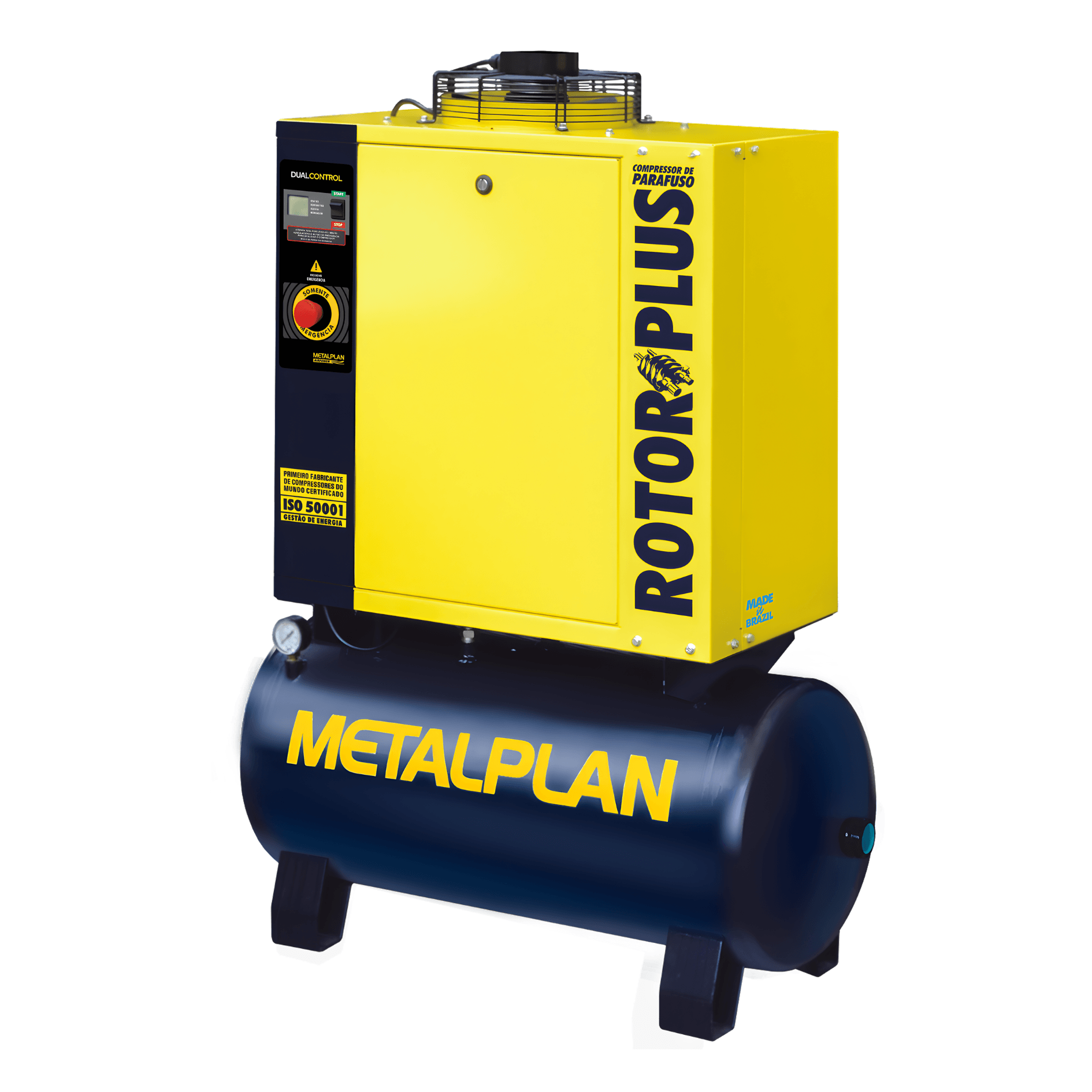 Compressor Parafuso Rotor Plus 6 HP 8BAR 220V 97 Litros Metalplan